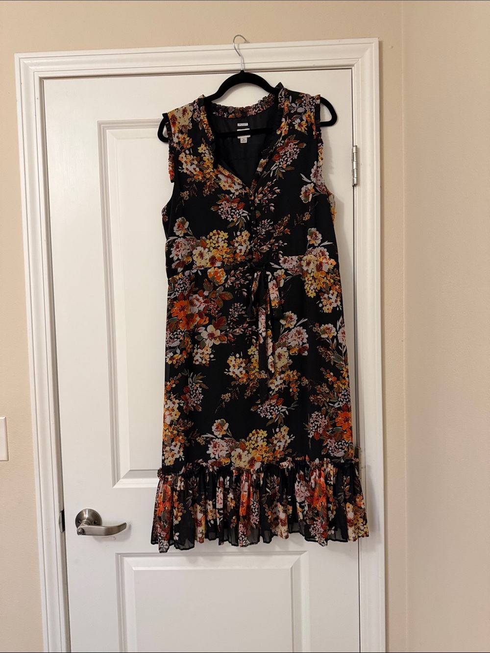 A New Day Black Floral Dress XL